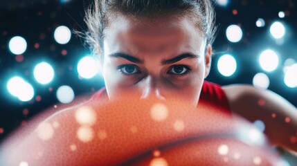 Dynamic Sports Empowerment Young Female Athlete Spotlight for ACL Awareness - Sleek Performance Wear in Bright Arenas for Fitness Industry Innovations