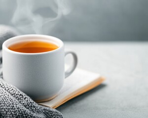 Cozy Autumn Retreat Chamomile Tea and Soft Textures for National Self Care Day - Enhancing Well-being and Seasonal Retail Appeal in Modern Lifestyle Spaces