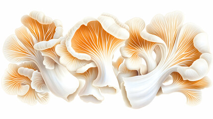 Obraz premium Golden oyster mushrooms, close-up, food illustration