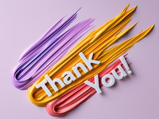 Artistic Strokes of Gratitude Acknowledgment of Thank You in Vivid Colors and Painted Textures