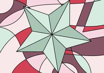 Geometric candy color five point star background