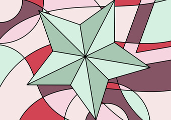 Geometric candy color five point star background