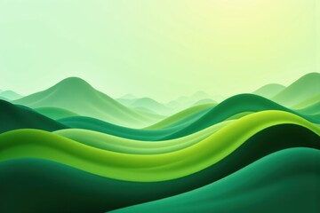 Obraz premium Serene Green Hills and Valleys in Abstract Landscape Art