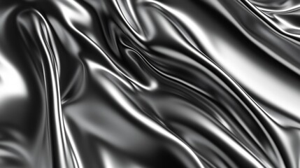 Shimmering Black Satin Fabric Draped Elegantly in Soft Light