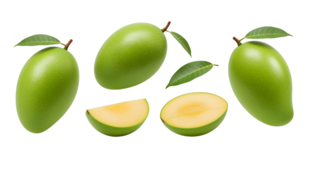 green apples isolated on white background