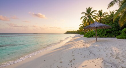 tropical beach with palm trees