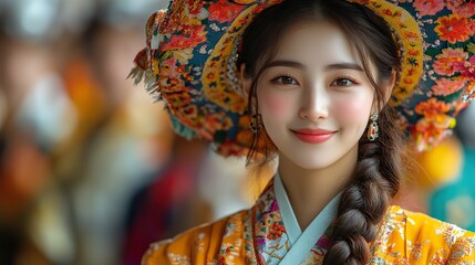 A lively Independence Day parade with colorful floats and enthusiastic participants proudly dressed in traditional clothing, including people dressed in historical costumes or cultural attire.