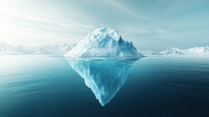 Obraz premium Melting Iceberg and Polar Bears, dramatic collapse of ice into ocean, drifting ice, visible effects of climate change and global warming