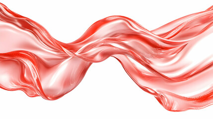Fototapeta premium Red liquid flowing, abstract swirl, white background, design element
