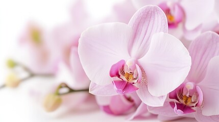 Obraz premium Beautiful Delicate Pink Orchid Flowers on Soft Background : Generative AI