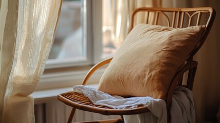 A freshly cleaned pillow drying on a laundry rack after soaking.