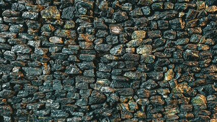 Detailed Stone Wall Texture Showing Variety of Colors and Textures