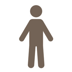 Brown man sign isolated on white background