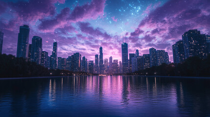 Obraz premium Magical Cityscape at Twilight
