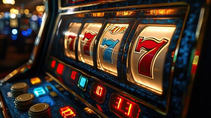 A luxurious casino-themed slot machine with vibrant symbols and coins, evoking excitement and anticipation, inviting players to try their luck and experience the thrill of the game