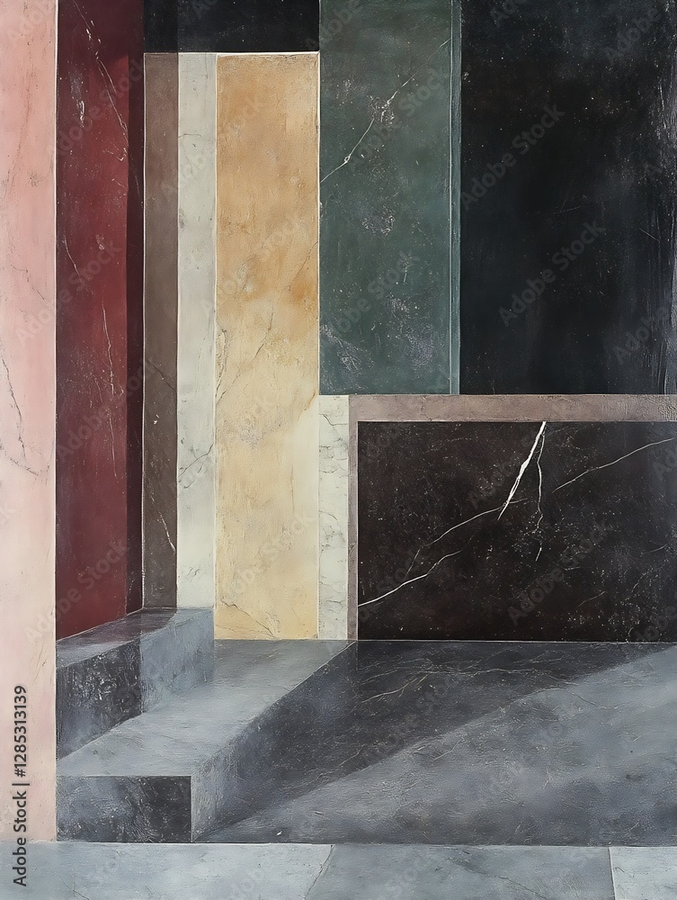 Aufkleber Abstract Artistic Background with Bold Colors and Textures : Generative AI