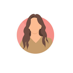 Vector illustration of a girl with a long hair for user profile, avatar, web design, etc.