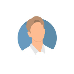 Business man vector illustration in a circle for user profile, avatar, web design, etc.