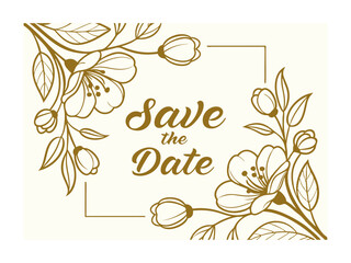 Save the date wedding invitation card template. Save the date wedding invitation, floral card template, elegant wedding stationery