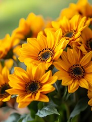 Vibrant Yellow Sunflowers in Bloom Capturing the Beauty of Nature and Joyful Spring Vibes : Generative AI