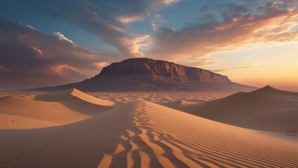 Fototapeta premium sunset over the desert