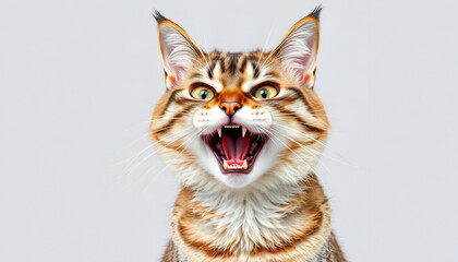 Obraz premium Hilarious Excited Cat Face with Wide Eyes and Open Mouth Cutout