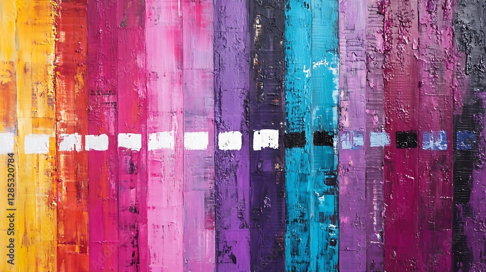 Aufkleber vibrant abstract painting with bold colors and expressive lines : generative ai