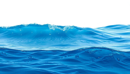 Realistic Ocean Water Surface Waves Isolated on Transparent Background
