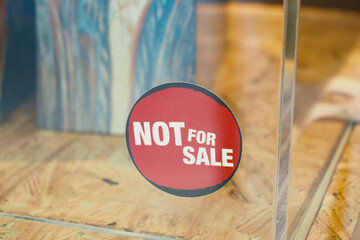 Sign indicating item is not available for purchase in store