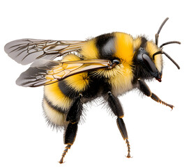 Ultra-Detailed Macro Photograph of honeybee - PNG