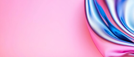 Flowing Fabric Pink and Blue Chromatic Swirls Abstract Background Texture Design Soft Smooth Elegant Pattern