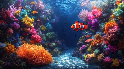 Coral Reef Underwater Scene