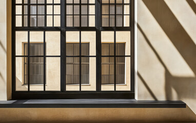 Elegant architectural window design showcasing modern aesthetics in urban setting
