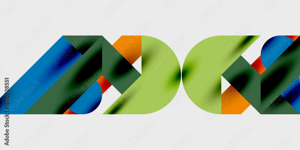 Aufkleber Modern abstract background featuring circles, lines, and triangles in a dynamic geometric composition. Perfect for stylish, tech, or creative-themed designs
