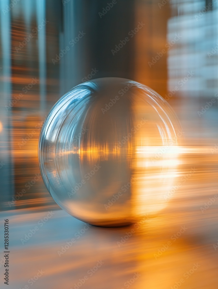 Aufkleber Eye Catching Glass Sphere with Light Effects Creating an Abstract and Artistic Background : Generative AI
