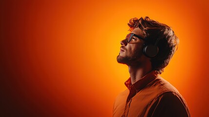 Adaptive communication, young man with hearing aids on a video call, modern workspace, showcasing inclusive technology in action