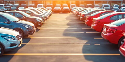 a parking lot full of cars