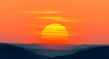 sunset in the mountains
