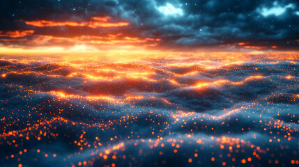 Fototapeta premium secure login screen symbolizing data encryption and cybersecurity. Abstract digital locks and encryption icons represent online security