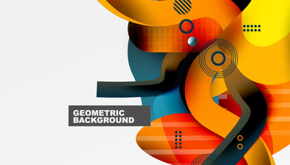 Vibrant abstract background overlapping shapes