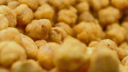 Close-up Texture of Savory Snack Made From Fried Flour Peanuts