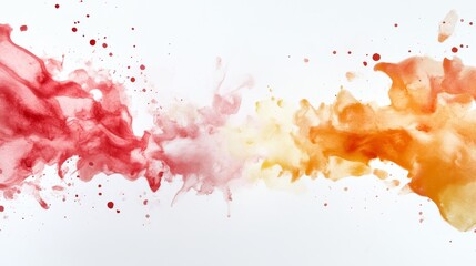 Abstract Watercolor Splashes on White Background