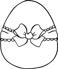 Coquette Easter Egg with Rococo Bow Outline