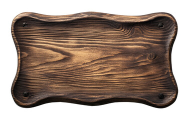 Wooden sign with blank isolated on transparent background.