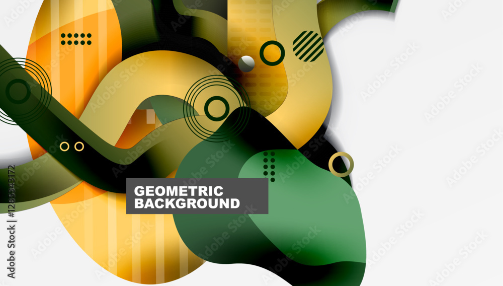 Poster abstract liquid shapes and lines background