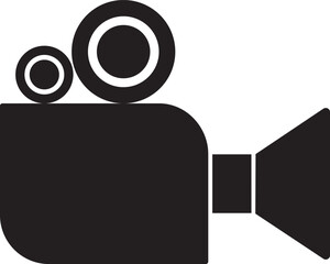 Black solid icon for video camera
