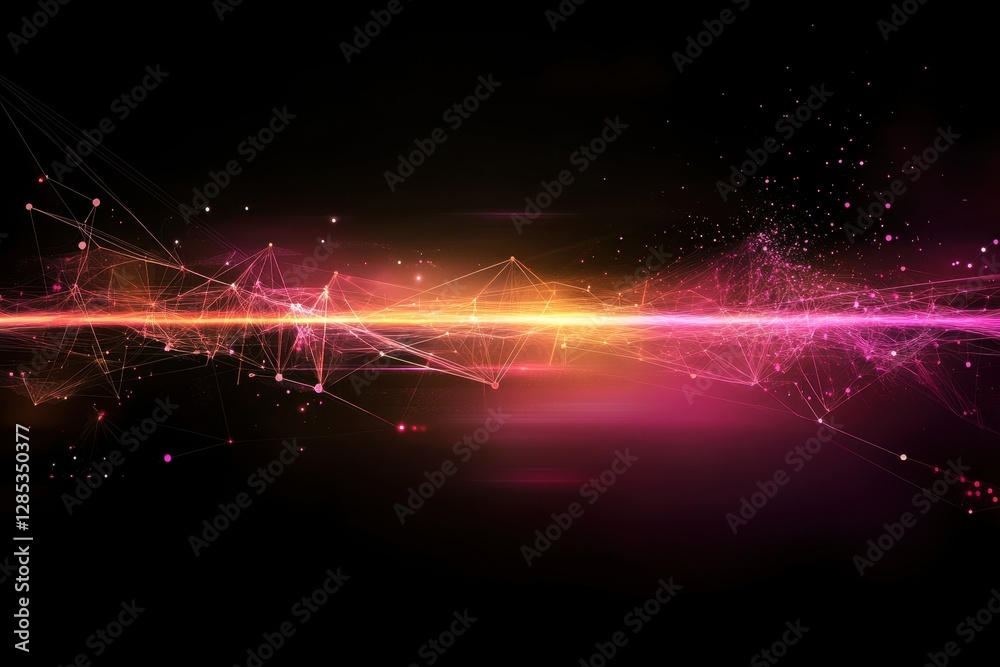 Poster Abstract network connection background showcasing vibrant technology design with dynamic colors, Abstract network connection background Technology and Connectivity Concept