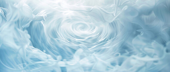 Fototapeta premium Light background with close-up of swirling water, featuring smooth curves, soft edges, light and sky-blue colors, and textures.