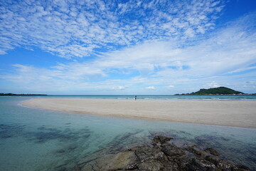 fine sand bar and charming clouds