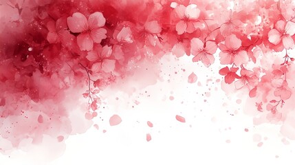 A soft, artistic depiction of pink cherry blossoms with a watercolor effect.